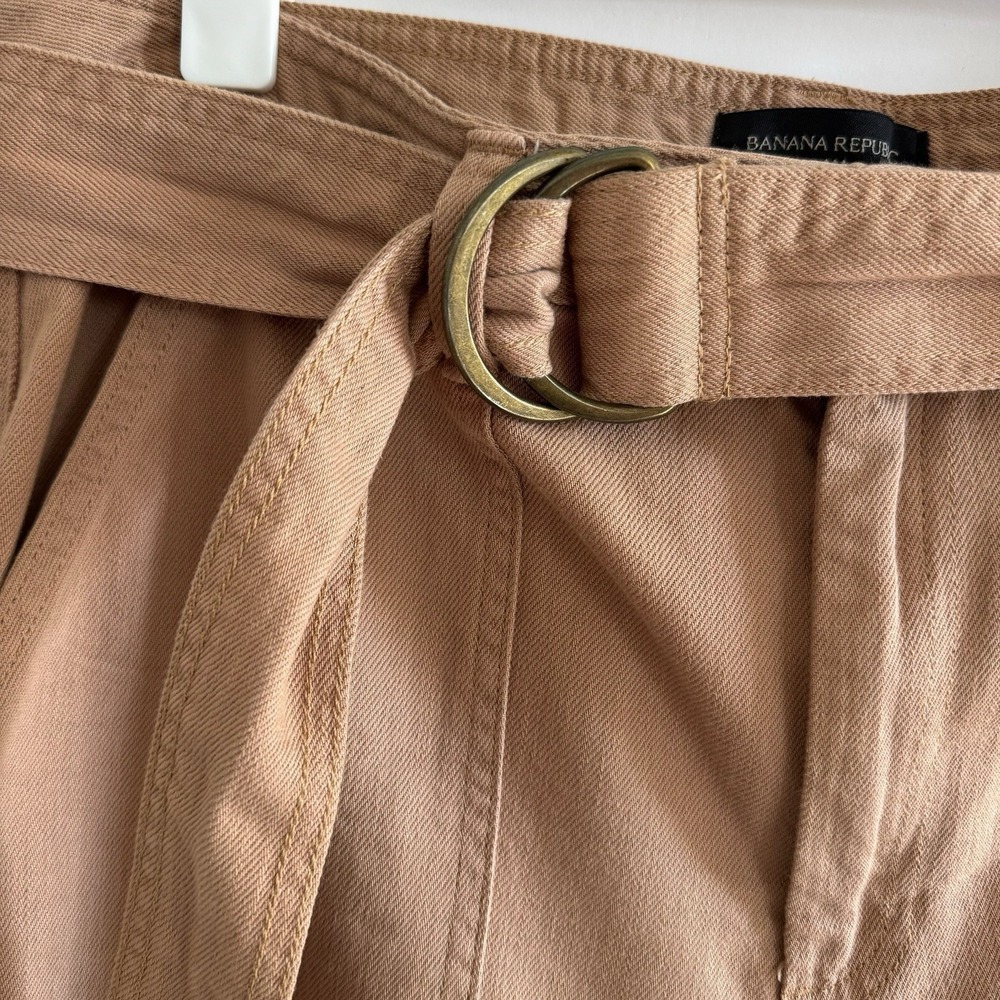 Banana Republic High Rise Tapered Utility Pants Iced Latte 12 Tan Cargo Safari - Picture 4 of 14